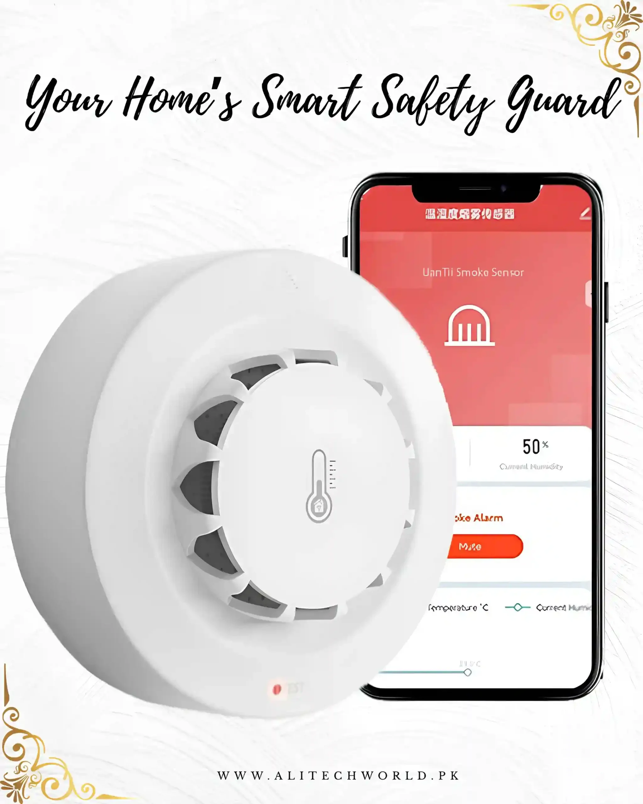 Tuya WiFi Smoke Alarm 3-in-1 Temperature Humidity Sensor