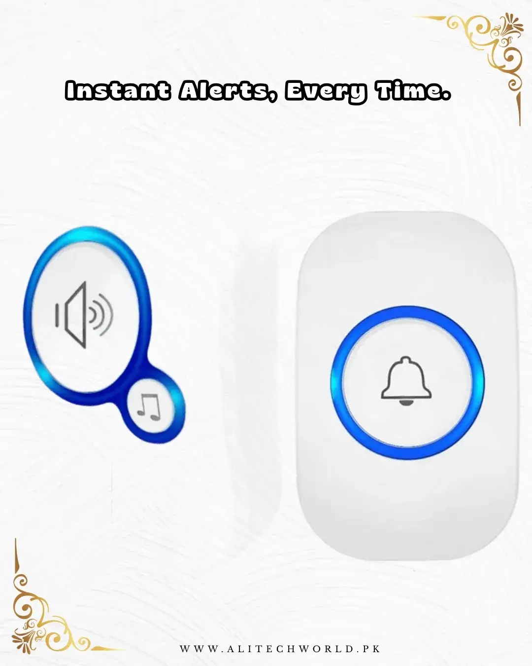 Wireless Doorbell with LED Light 32 Bell Chimes