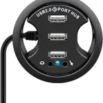 USB Hub 3 Port with Stereo Sound Card Adapter 1
